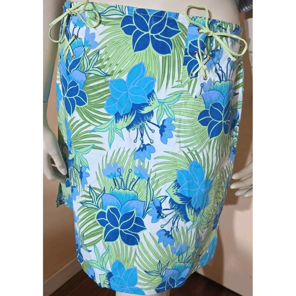 Vintage Y2K Mini Skirt Women's Size 9/10 Lace Up Hawaiian Summer 2001